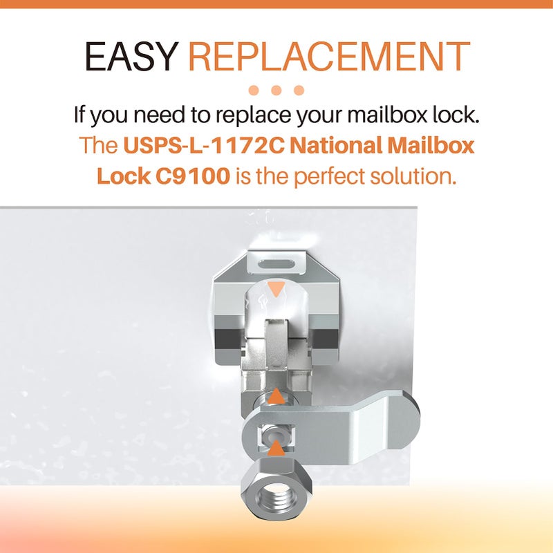 Xinxinlin L-1172C National Mailbox Lock Replacement C9100 - with 3 Keys and 5 Shaped Locking Tabs, Replacement for USPS Mailbox Key Lock - Image 4